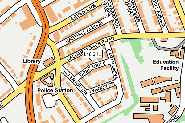 L18 6HL map - OS OpenMap – Local (Ordnance Survey)