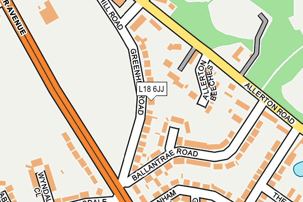 L18 6JJ map - OS OpenMap – Local (Ordnance Survey)
