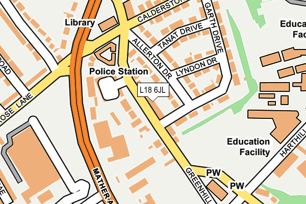 L18 6JL map - OS OpenMap – Local (Ordnance Survey)