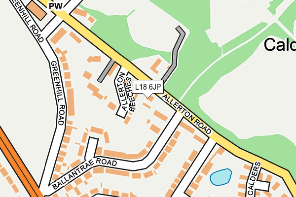 L18 6JP map - OS OpenMap – Local (Ordnance Survey)