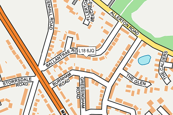 L18 6JQ map - OS OpenMap – Local (Ordnance Survey)