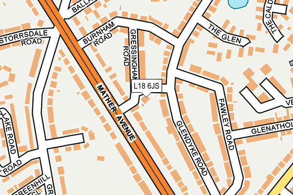 L18 6JS map - OS OpenMap – Local (Ordnance Survey)