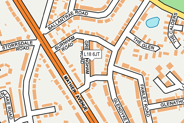 L18 6JT map - OS OpenMap – Local (Ordnance Survey)