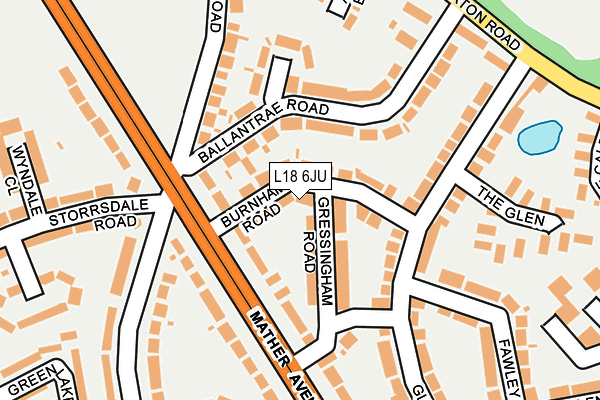 L18 6JU map - OS OpenMap – Local (Ordnance Survey)