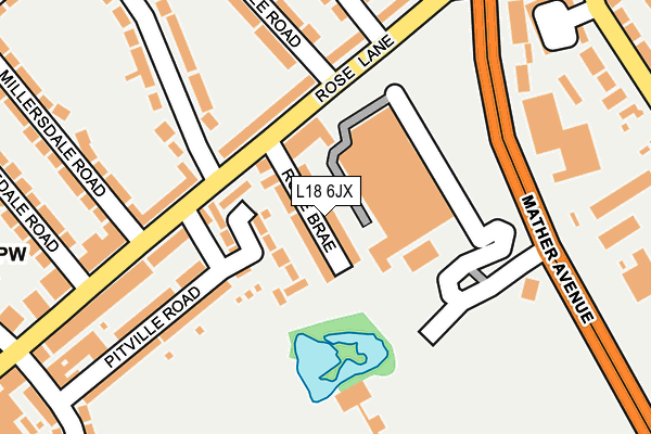 L18 6JX map - OS OpenMap – Local (Ordnance Survey)