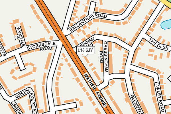 L18 6JY map - OS OpenMap – Local (Ordnance Survey)
