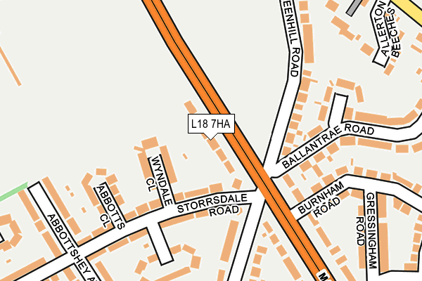 L18 7HA map - OS OpenMap – Local (Ordnance Survey)
