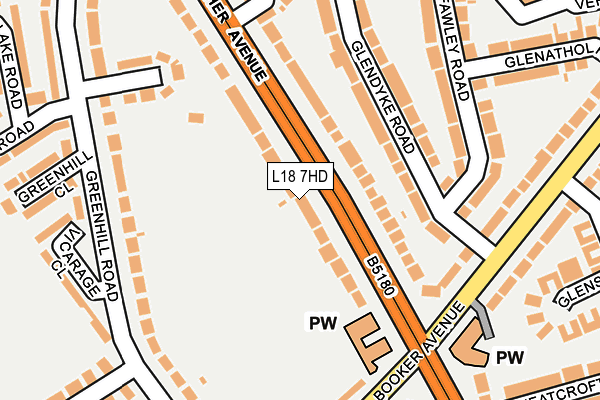 L18 7HD map - OS OpenMap – Local (Ordnance Survey)
