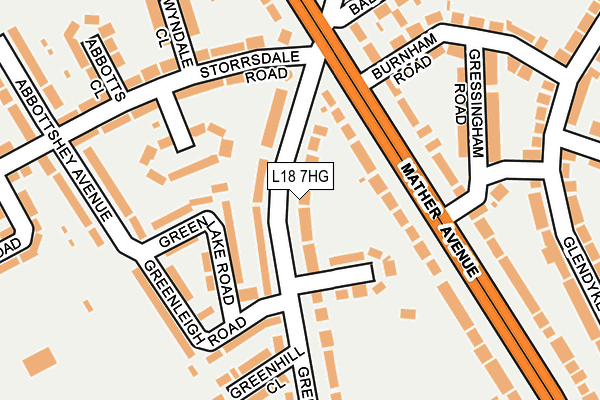 L18 7HG map - OS OpenMap – Local (Ordnance Survey)