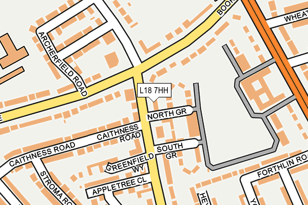L18 7HH map - OS OpenMap – Local (Ordnance Survey)