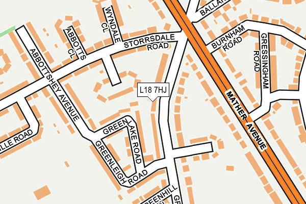 L18 7HJ map - OS OpenMap – Local (Ordnance Survey)