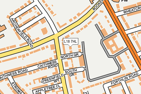 L18 7HL map - OS OpenMap – Local (Ordnance Survey)
