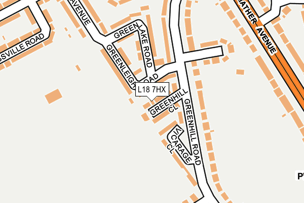 L18 7HX map - OS OpenMap – Local (Ordnance Survey)