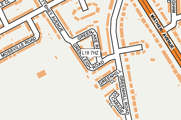 L18 7HZ map - OS OpenMap – Local (Ordnance Survey)