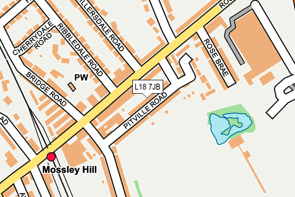 L18 7JB map - OS OpenMap – Local (Ordnance Survey)