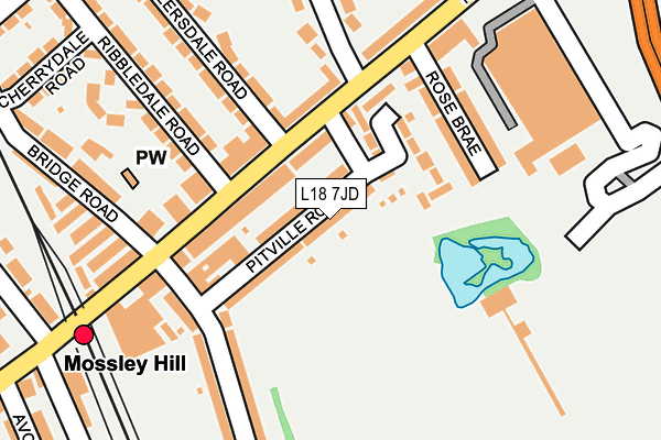 L18 7JD map - OS OpenMap – Local (Ordnance Survey)
