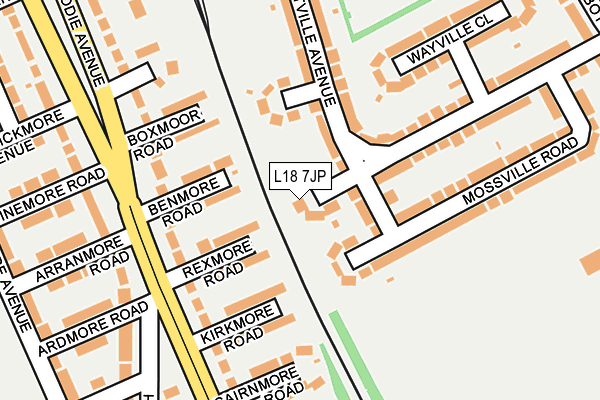 L18 7JP map - OS OpenMap – Local (Ordnance Survey)