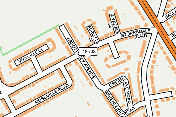 L18 7JS map - OS OpenMap – Local (Ordnance Survey)