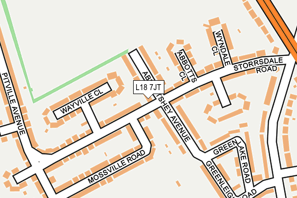 L18 7JT map - OS OpenMap – Local (Ordnance Survey)