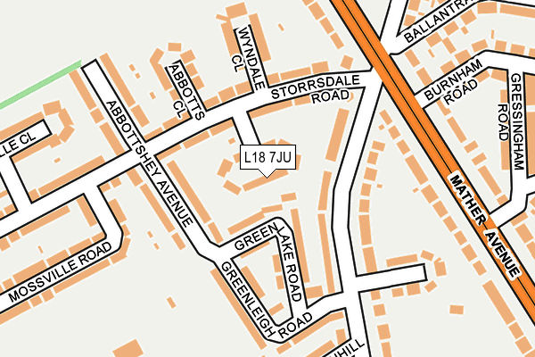 L18 7JU map - OS OpenMap – Local (Ordnance Survey)