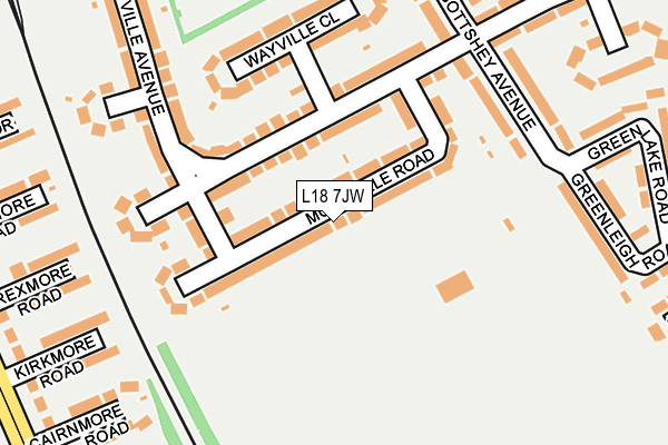 L18 7JW map - OS OpenMap – Local (Ordnance Survey)