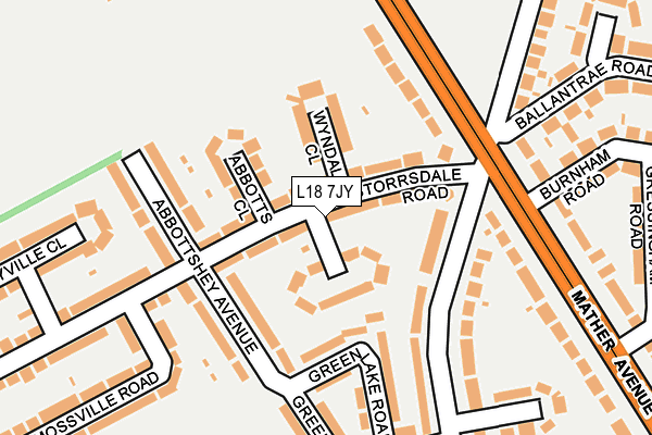 L18 7JY map - OS OpenMap – Local (Ordnance Survey)