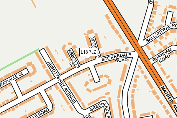 L18 7JZ map - OS OpenMap – Local (Ordnance Survey)
