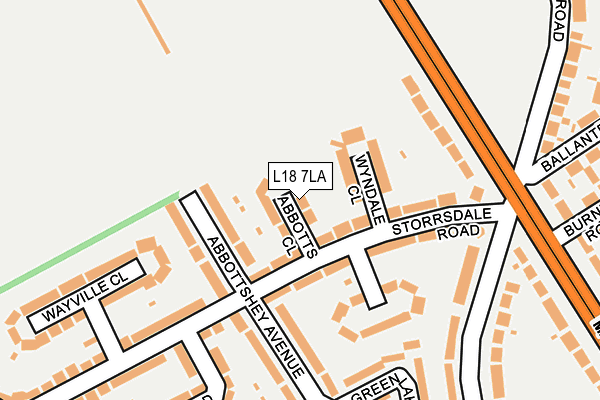 L18 7LA map - OS OpenMap – Local (Ordnance Survey)