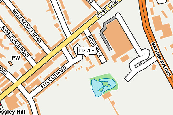 L18 7LE map - OS OpenMap – Local (Ordnance Survey)