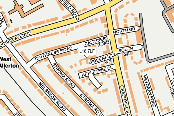 L18 7LF map - OS OpenMap – Local (Ordnance Survey)
