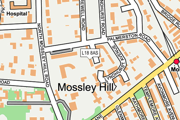 L18 8AS map - OS OpenMap – Local (Ordnance Survey)