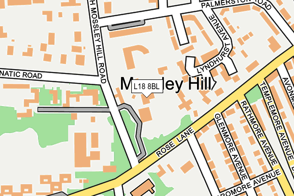 L18 8BL map - OS OpenMap – Local (Ordnance Survey)