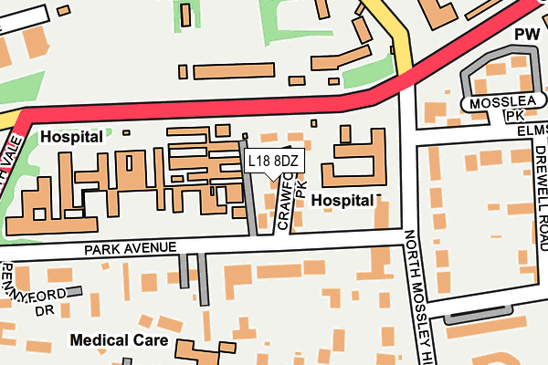 L18 8DZ map - OS OpenMap – Local (Ordnance Survey)