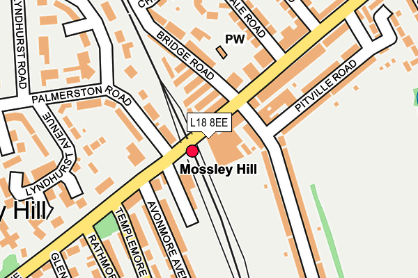 L18 8EE map - OS OpenMap – Local (Ordnance Survey)