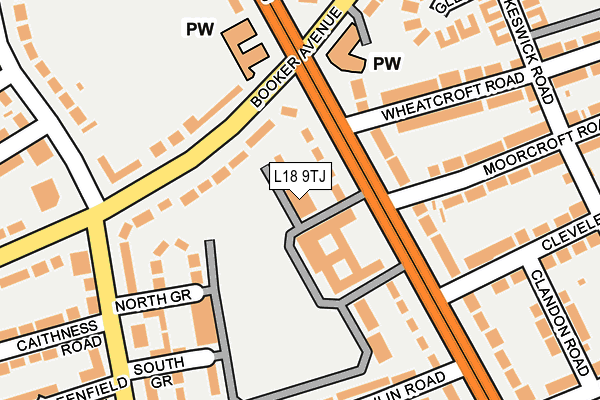L18 9TJ map - OS OpenMap – Local (Ordnance Survey)