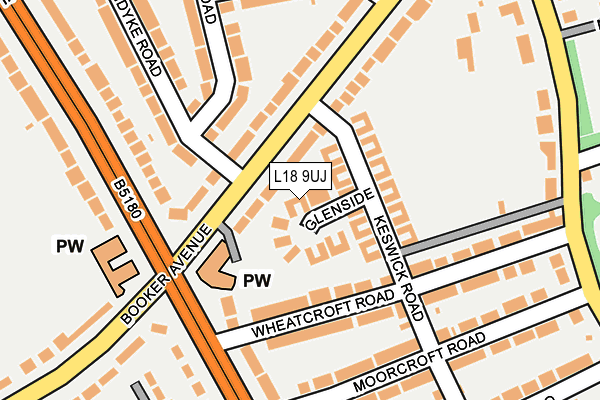 L18 9UJ map - OS OpenMap – Local (Ordnance Survey)