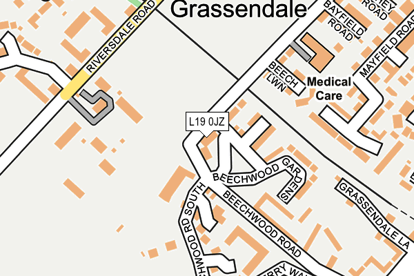 L19 0JZ map - OS OpenMap – Local (Ordnance Survey)