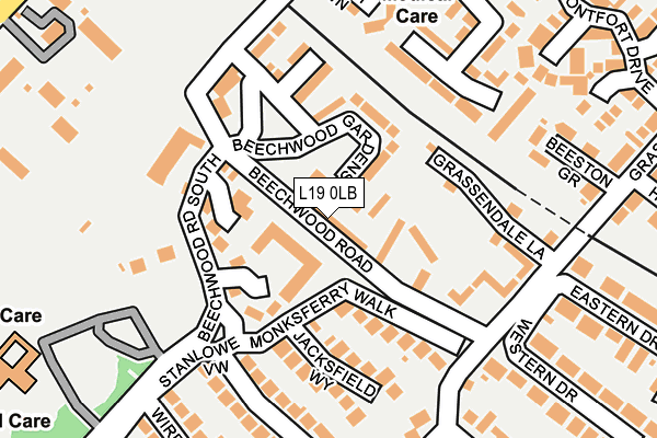 L19 0LB map - OS OpenMap – Local (Ordnance Survey)