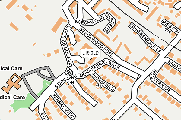 L19 0LD map - OS OpenMap – Local (Ordnance Survey)