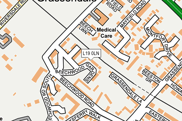 L19 0LN map - OS OpenMap – Local (Ordnance Survey)