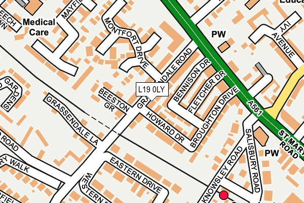 L19 0LY map - OS OpenMap – Local (Ordnance Survey)