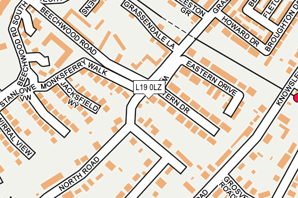 L19 0LZ map - OS OpenMap – Local (Ordnance Survey)