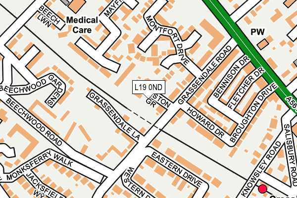 L19 0ND map - OS OpenMap – Local (Ordnance Survey)