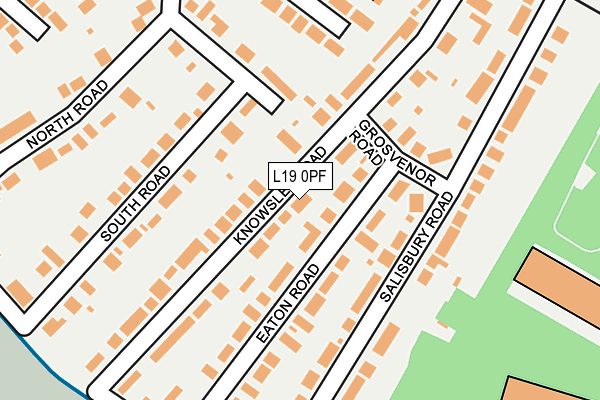 L19 0PF map - OS OpenMap – Local (Ordnance Survey)