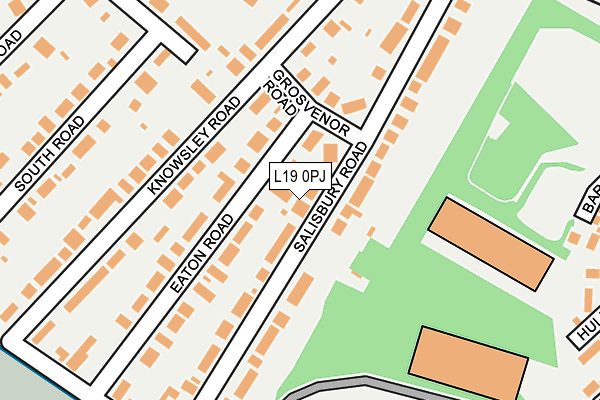 L19 0PJ map - OS OpenMap – Local (Ordnance Survey)