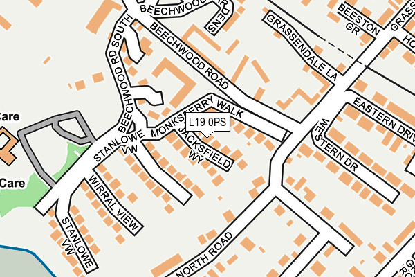 L19 0PS map - OS OpenMap – Local (Ordnance Survey)