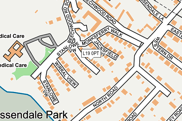 L19 0PT map - OS OpenMap – Local (Ordnance Survey)