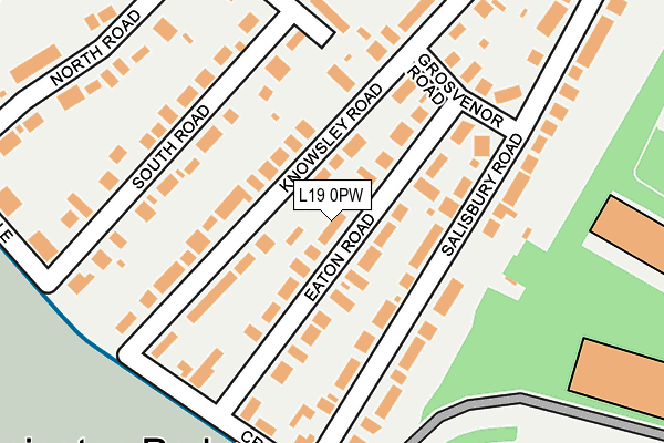 L19 0PW map - OS OpenMap – Local (Ordnance Survey)