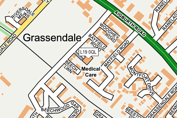 L19 0QL map - OS OpenMap – Local (Ordnance Survey)