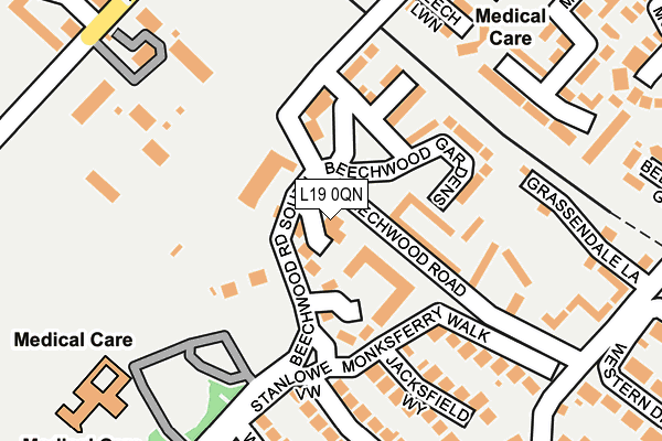 L19 0QN map - OS OpenMap – Local (Ordnance Survey)